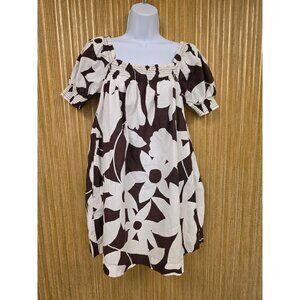 NWT FREE PEOPLE Mila Printed Mini Dress Women's Size XS Brown Combo Babydoll